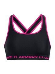 Under Armour Dark Black Crossback Mid Support Bra - Image 8 of 9