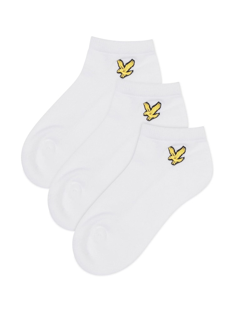 Lyle & Scott White Gant Cotton Ankle Socks 3 Pack - Image 1 of 2