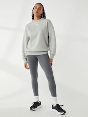 Under Armour Grey Oversized Rival Fleece Crew Sweatshirt - Image 2 of 6