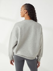 Under Armour Grey Oversized Rival Fleece Crew Sweatshirt - Image 3 of 6