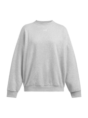 Under Armour Grey Oversized Rival Fleece Crew Sweatshirt - Image 5 of 6