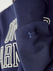 Under Armour Blue Oversized Icon Terry Crew Neck Sweat Top - Image 5 of 7