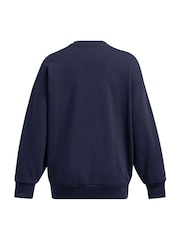 Under Armour Blue Oversized Icon Terry Crew Neck Sweat Top - Image 7 of 7
