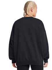 Under Armour Black Oversized Rival Fleece Crew Sweatshirt - Image 2 of 5