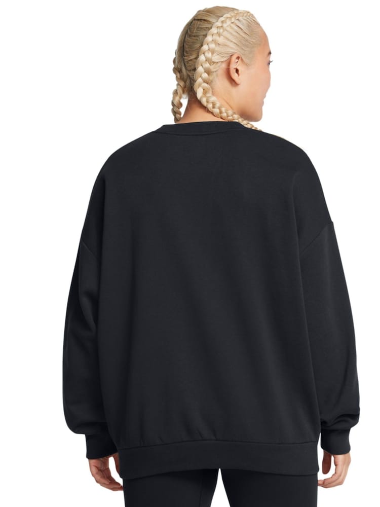 Under Armour Black Oversized Rival Fleece Crew Sweatshirt - Image 2 of 5