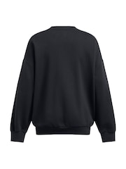 Under Armour Black Oversized Rival Fleece Crew Sweatshirt - Image 5 of 5