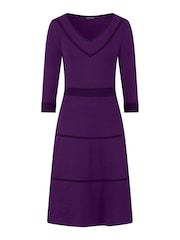 HotSquash Purple V-Neck Dress With Contrast Piping - Image 3 of 3