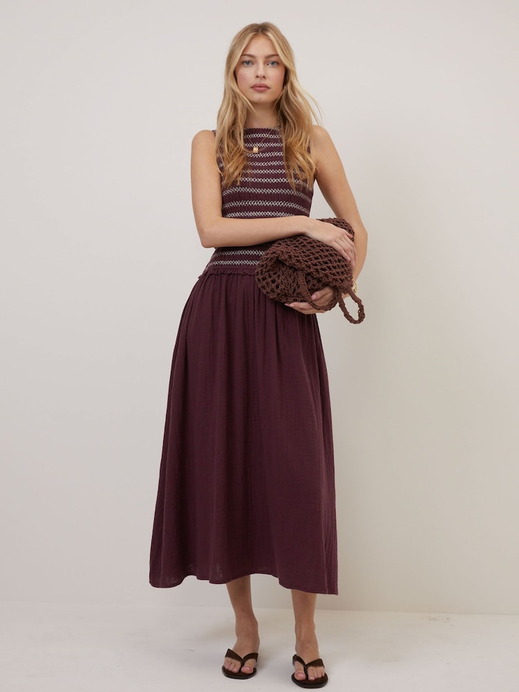 Nobodys Child Purple Ingrid Midi Dress - Image 1 of 5