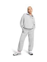 Under Armour Grey Oversized Icon Terry Quarter Zip Sweat Top - Image 1 of 3