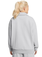 Under Armour Grey Oversized Icon Terry Quarter Zip Sweat Top - Image 2 of 3