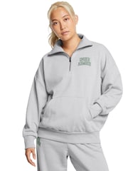 Under Armour Grey Oversized Icon Terry Quarter Zip Sweat Top - Image 3 of 3