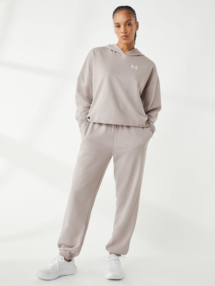 Under Armour Grey Rival Terry Oversized Hoodie - Image 2 of 4