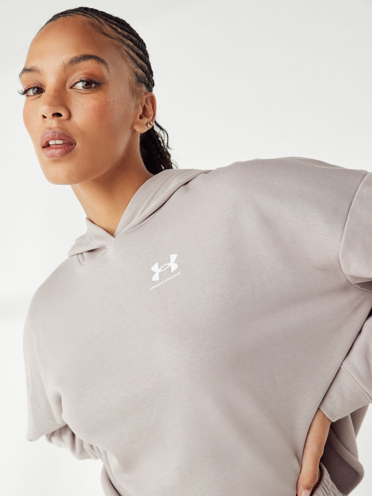 Under Armour Grey Rival Terry Oversized Hoodie - Image 4 of 4