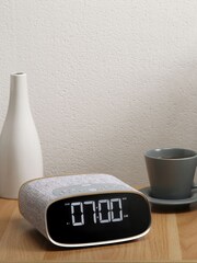 VQ Brown Lark Bedside Radio Oak DAB/FM/BT Radio - Image 1 of 6