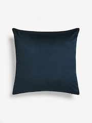 Navy Blue 59 x 59cm Retro Cut Velvet Cushion - Image 6 of 7