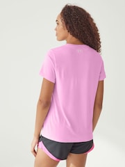 Under Armour Pink Light Tech V-Neck T-Shirt - Image 3 of 7