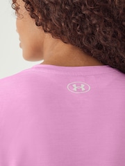 Under Armour Pink Light Tech V-Neck T-Shirt - Image 5 of 7