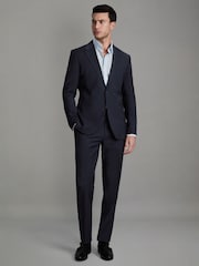 Reiss Navy Hope Slim-Fit Wool-Blend Suit Trousers - Image 3 of 7