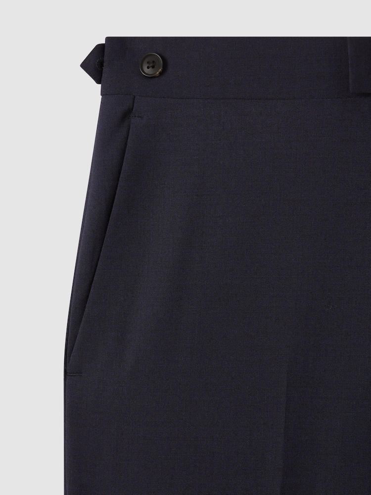 Reiss Navy Hope Slim-Fit Wool-Blend Suit Trousers - Image 7 of 7