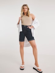 Simply Be Indigo Blue 24/7 Knee Shorts - Image 3 of 4