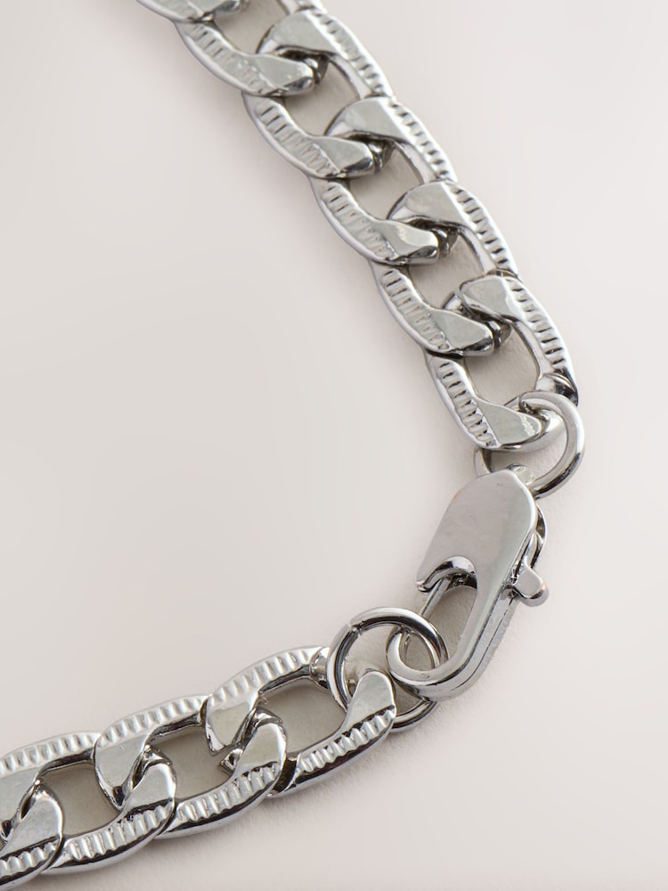 DCK Mens silberfarbene Chunky-Halskette - Bild 2 von 3