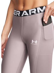 Under Armour Grey HeatGear Rib Leggings - Image 3 of 4