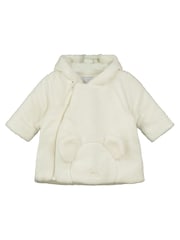 Emile Et Rose Deep Pile Fleece Ivory Jacket with 3D Teddy & Hood - Image 2 of 3