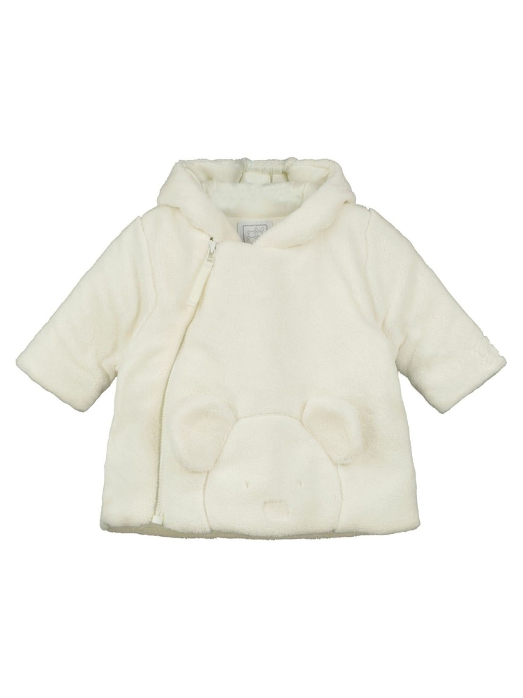Emile Et Rose Deep Pile Fleece Ivory Jacket with 3D Teddy & Hood - Image 2 of 3