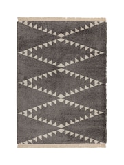 Asiatic Rugs Charcoal Grey Rocco Flags Ultra Soft Rug - Image 1 of 4