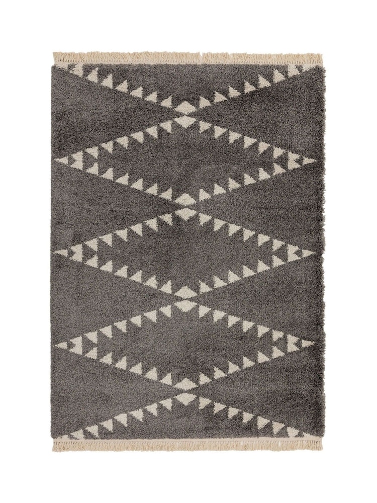 Asiatic Rugs Charcoal Grey Rocco Flags Ultra Soft Rug - Image 1 of 4