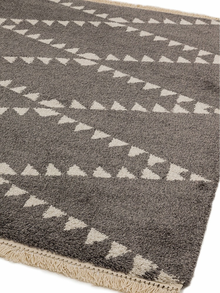 Asiatic Rugs Charcoal Grey Rocco Flags Ultra Soft Rug - Image 2 of 4