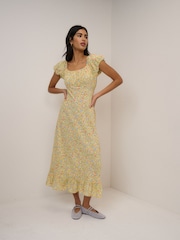 Nobodys Child Yellow Jemima Midi Dress - Image 1 of 5