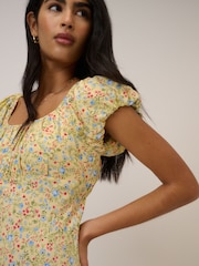 Nobodys Child Yellow Jemima Midi Dress - Image 3 of 5