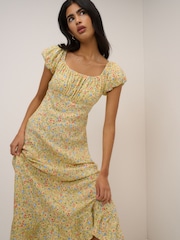 Nobodys Child Yellow Jemima Midi Dress - Image 4 of 5