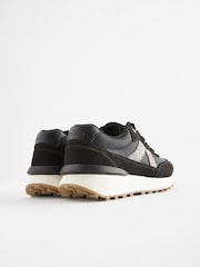 Black Animal Print Lace-Up Chunky Trainers - Image 3 of 5