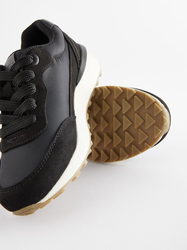 Black Animal Print Lace-Up Chunky Trainers - Image 5 of 5