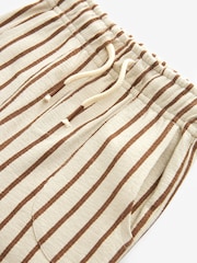 Ecru Cream/Brown Lightweight 100% Cotton Stripe Jersey Joggers (3mths-7yrs) - Image 4 of 4