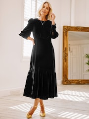 Aspiga Esmee Black Velvet Dress - Image 1 of 10