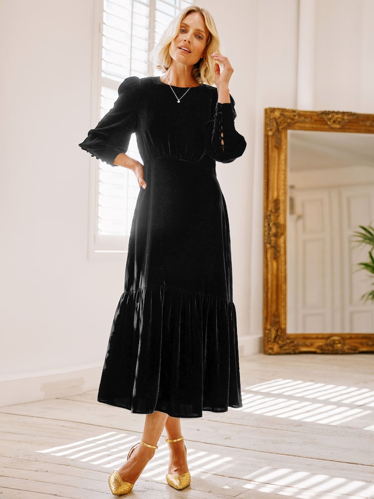 Aspiga Esmee Black Velvet Dress - Image 1 of 10