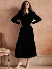 Aspiga Esmee Black Velvet Dress - Image 2 of 10