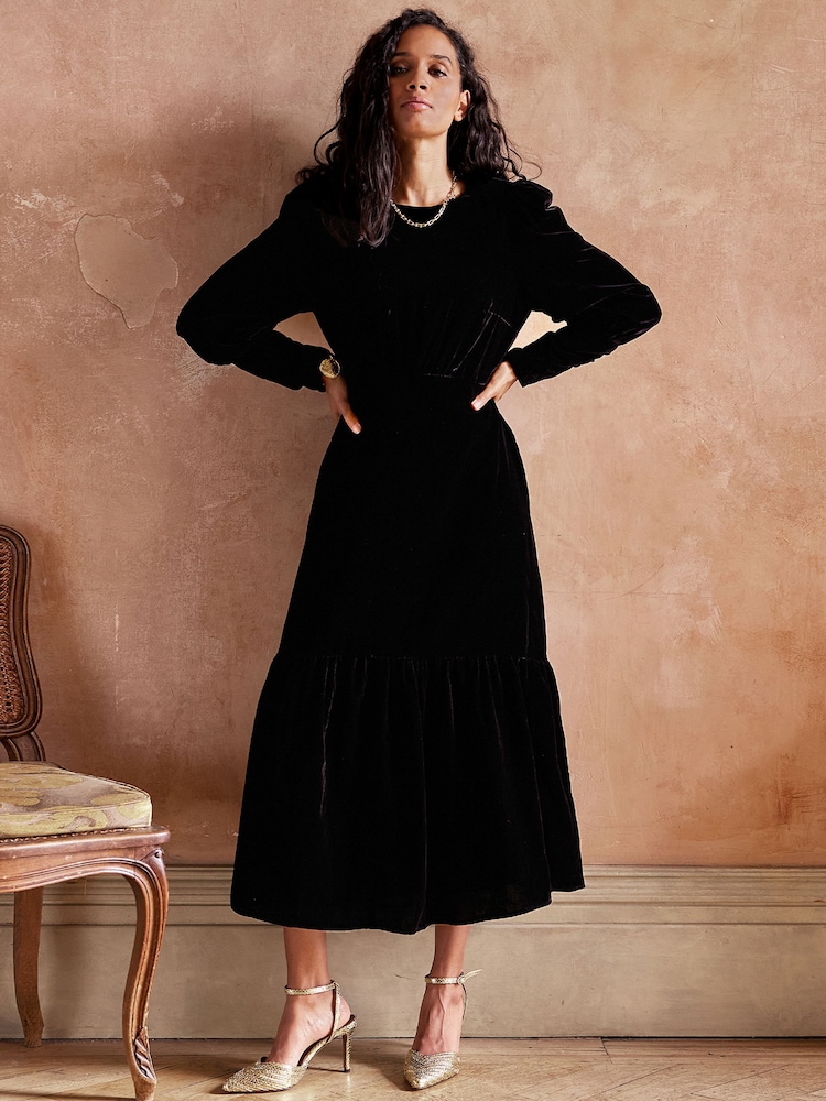 Aspiga Esmee Black Velvet Dress - Image 2 of 10