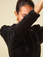 Aspiga Esmee Black Velvet Dress - Image 7 of 10