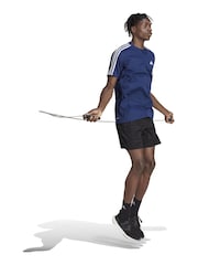Темно-синий - Adidas Train Essentials 3-в полоску Обучающая футболка - Изображение 4 из 7