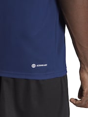 Темно-синий - Adidas Train Essentials 3-в полоску Обучающая футболка - Изображение 6 из 7