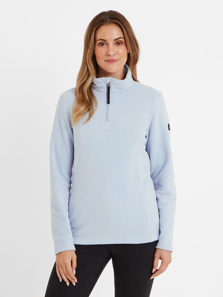 Tog 24 Sky Blue Revive Fleece Zip Neck Jumper - Image 1 of 5