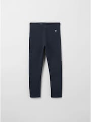 Polarn O. Pyret Blue Organic Cotton Leggings - Image 1 of 2