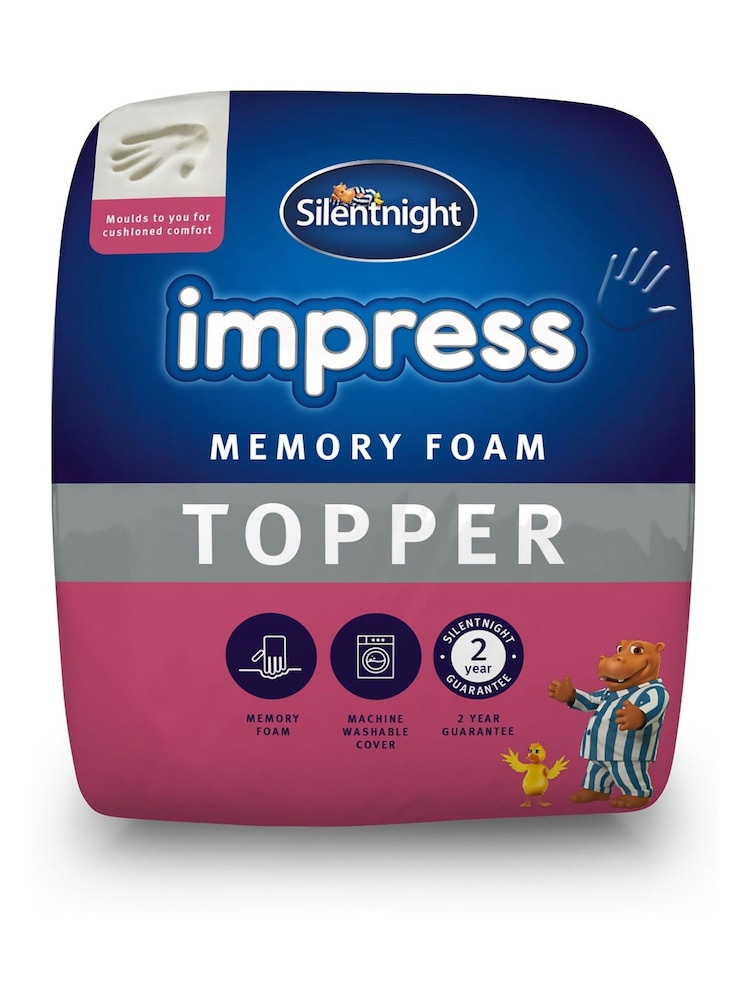Silentnight White Impress 5cm Memory Foam Mattress Topper - Image 2 of 10