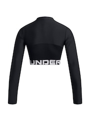 Under Armour Black Heat Gear Rib 1/4 Zip Sweat Top - Image 4 of 4