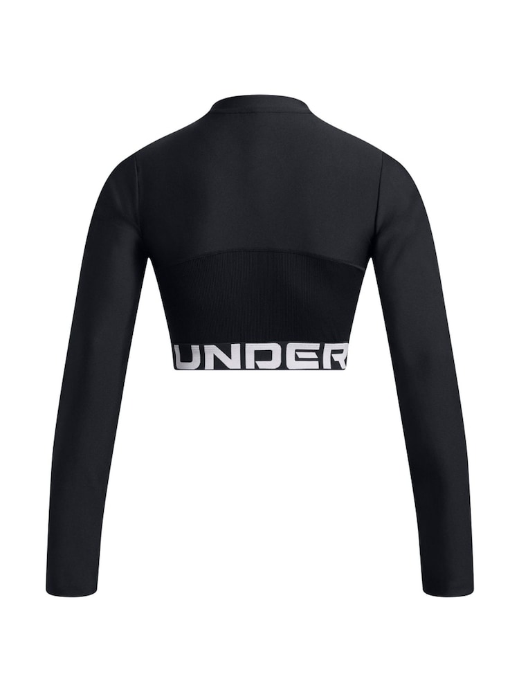Under Armour Black Heat Gear Rib 1/4 Zip Sweat Top - Image 4 of 4