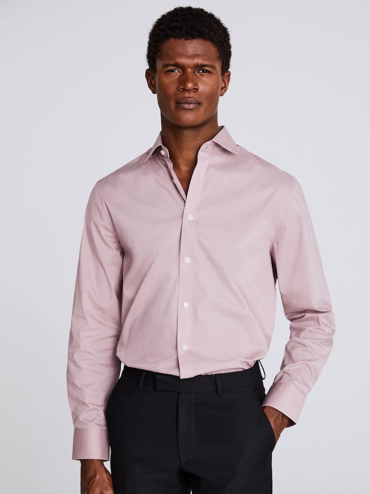 MOSS Regular Fit Pink Stretch Shirt - Image 1 of 2